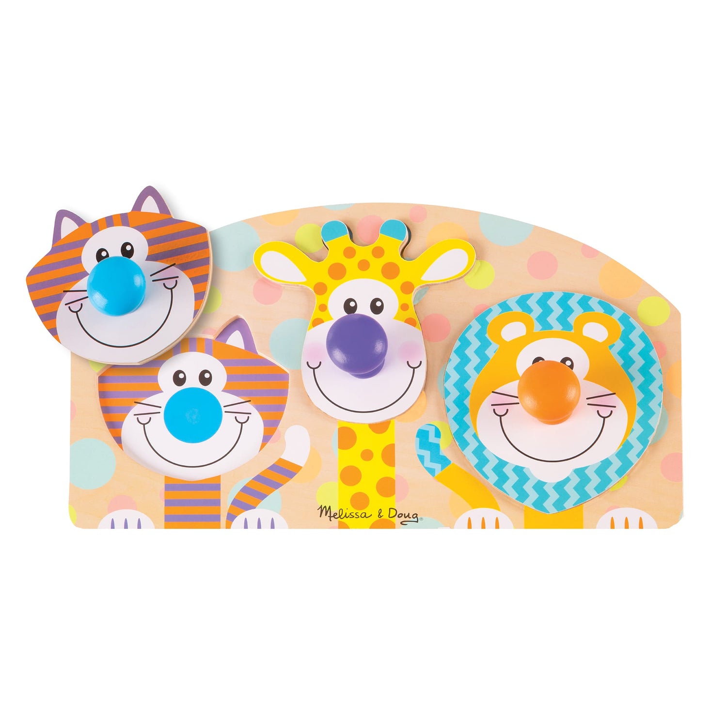 Melissa & Doug - First Play Wooden Jumbo Knob Safari Animal Puzzle