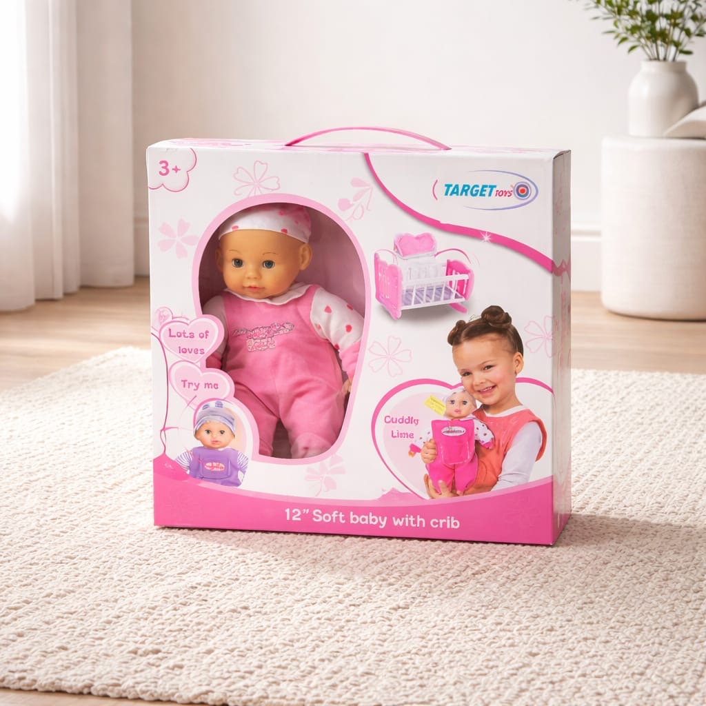 Target Toys - 12 Soft Baby With Crib