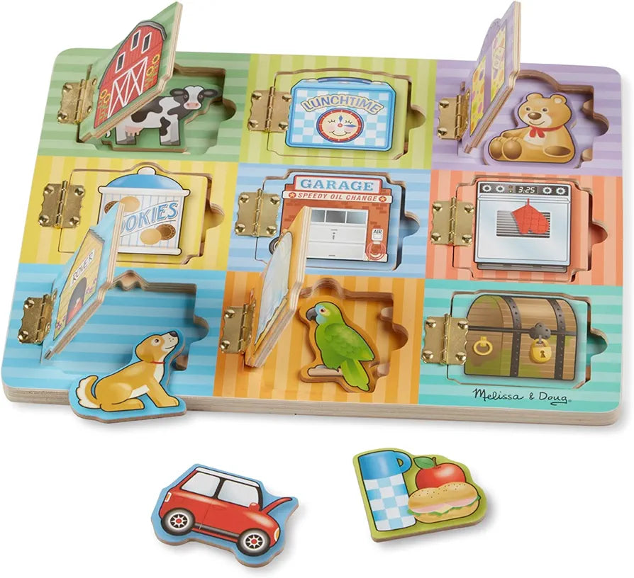 Melissa & Doug - Wooden Hide & Seek Activity Board