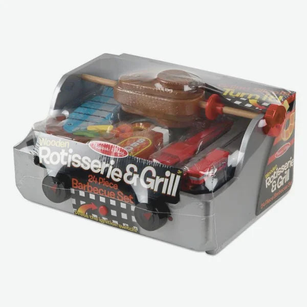 Melissa & Doug - Rotisserie and Grill Wooden Barbecue Play Food Set