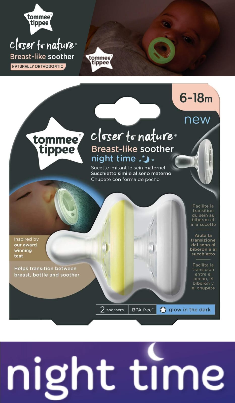 Tommee Tippee - Closer to Nature Breast-like Soother 6-18m
