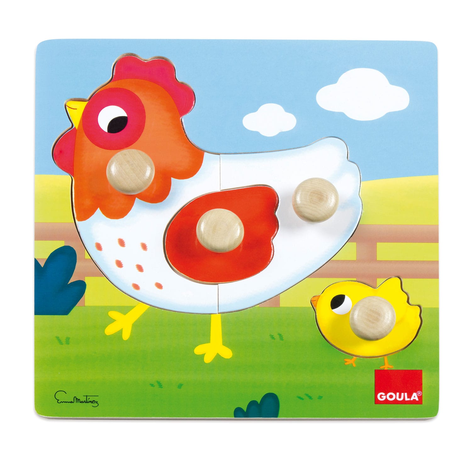 Goula - Chicken Wooden Peg Puzzle