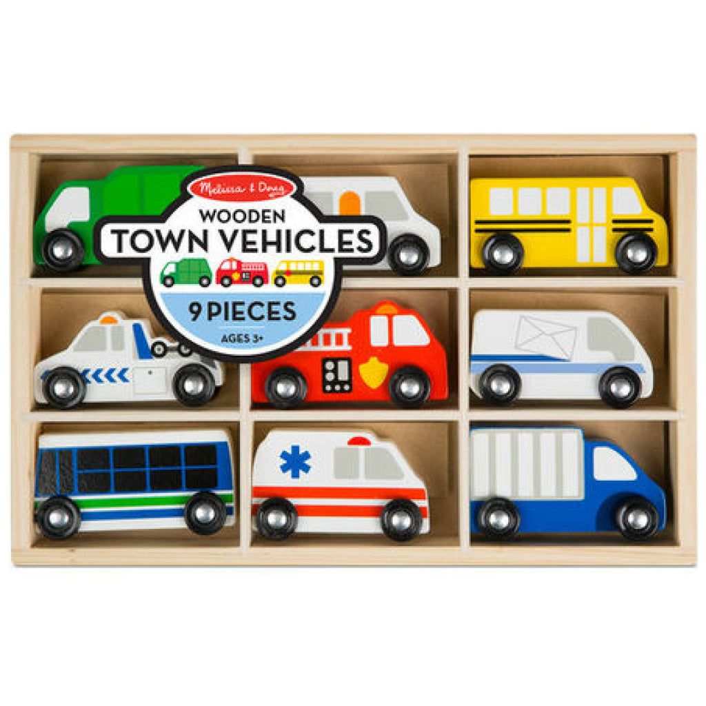 Melissa & Doug – Wooden Town Vehicles Set