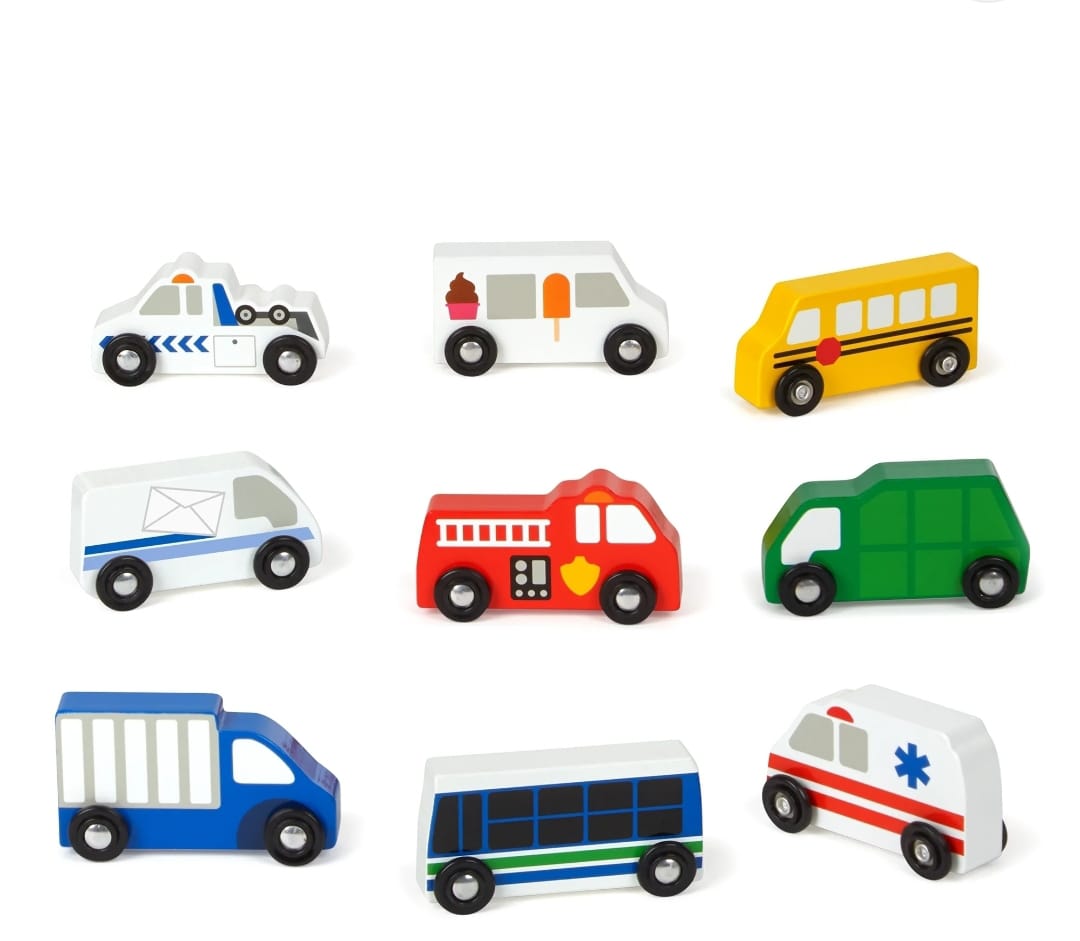 Melissa & Doug – Wooden Town Vehicles Set