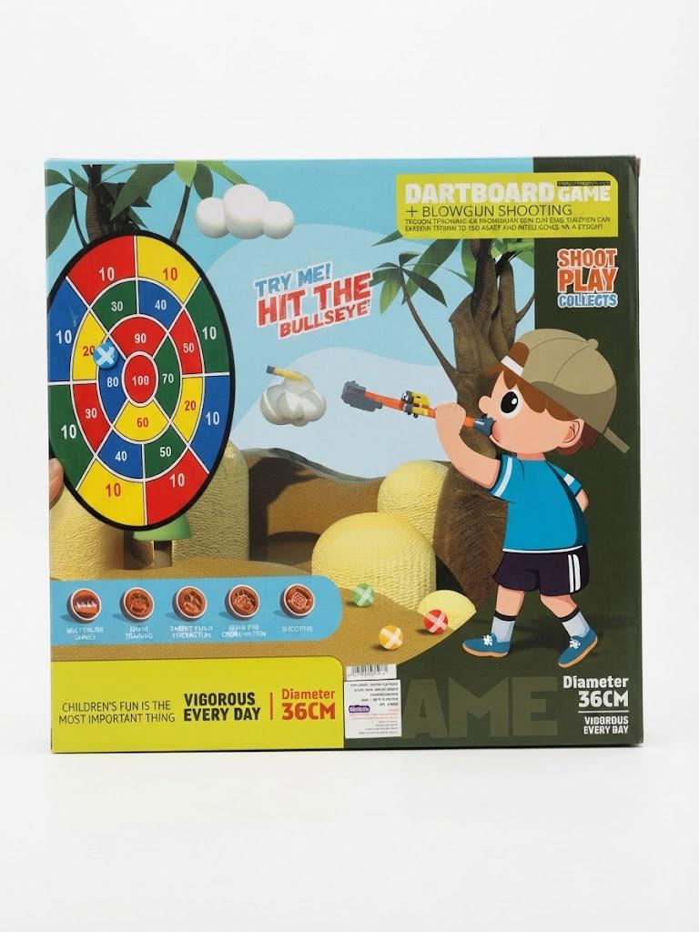 Dartboard Game + Blowgun Shooting
