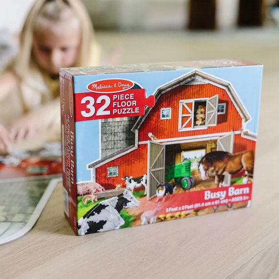 Melissa & Doug – Busy Barn Shaped Floor Puzzle