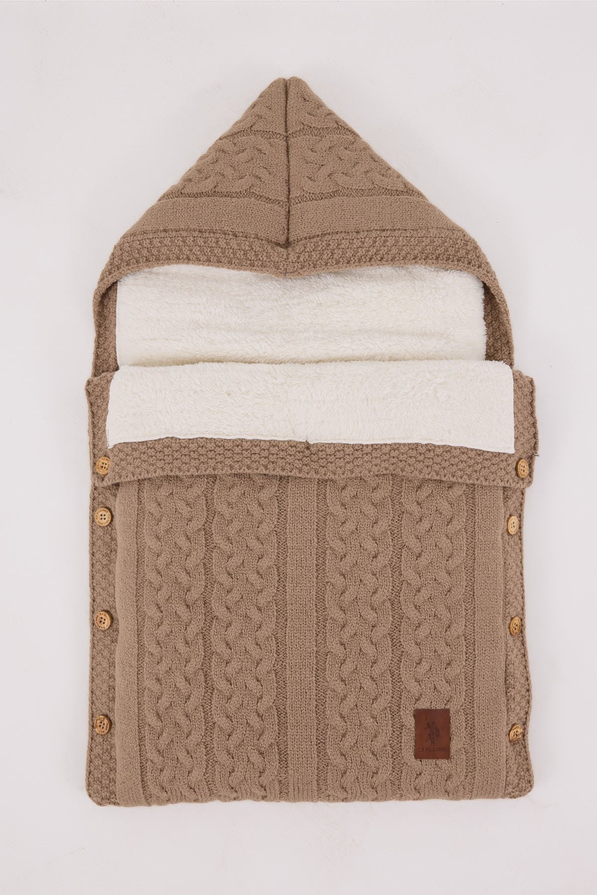 U.S Polo Assn - Baby Knitted Sleeping Bag – Mocha Brown