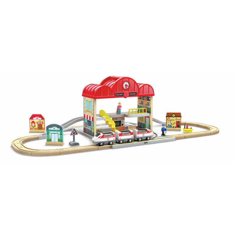Hape - Portable Train Station Set