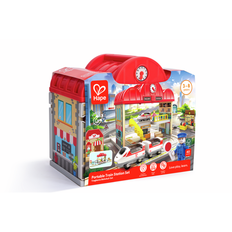 Hape - Portable Train Station Set